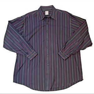 Vintage Brooks Brothers Button Up Polo Men’s Size Large XL Navy Blue Red Gold